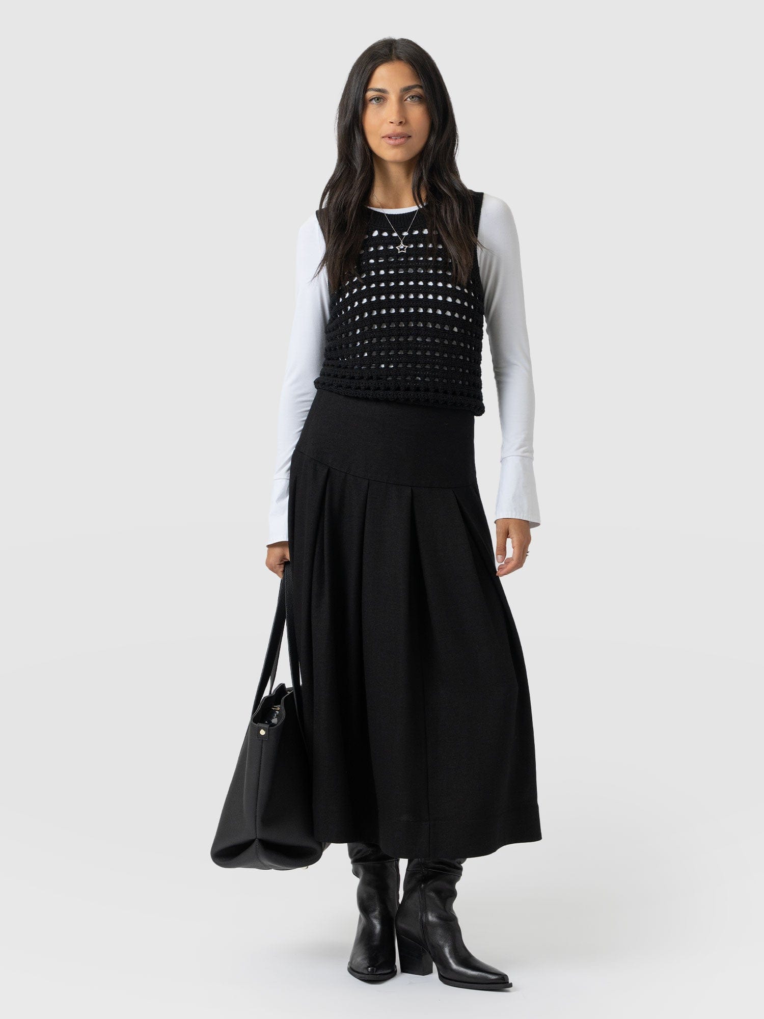 Everly Pleated Skirt - Black